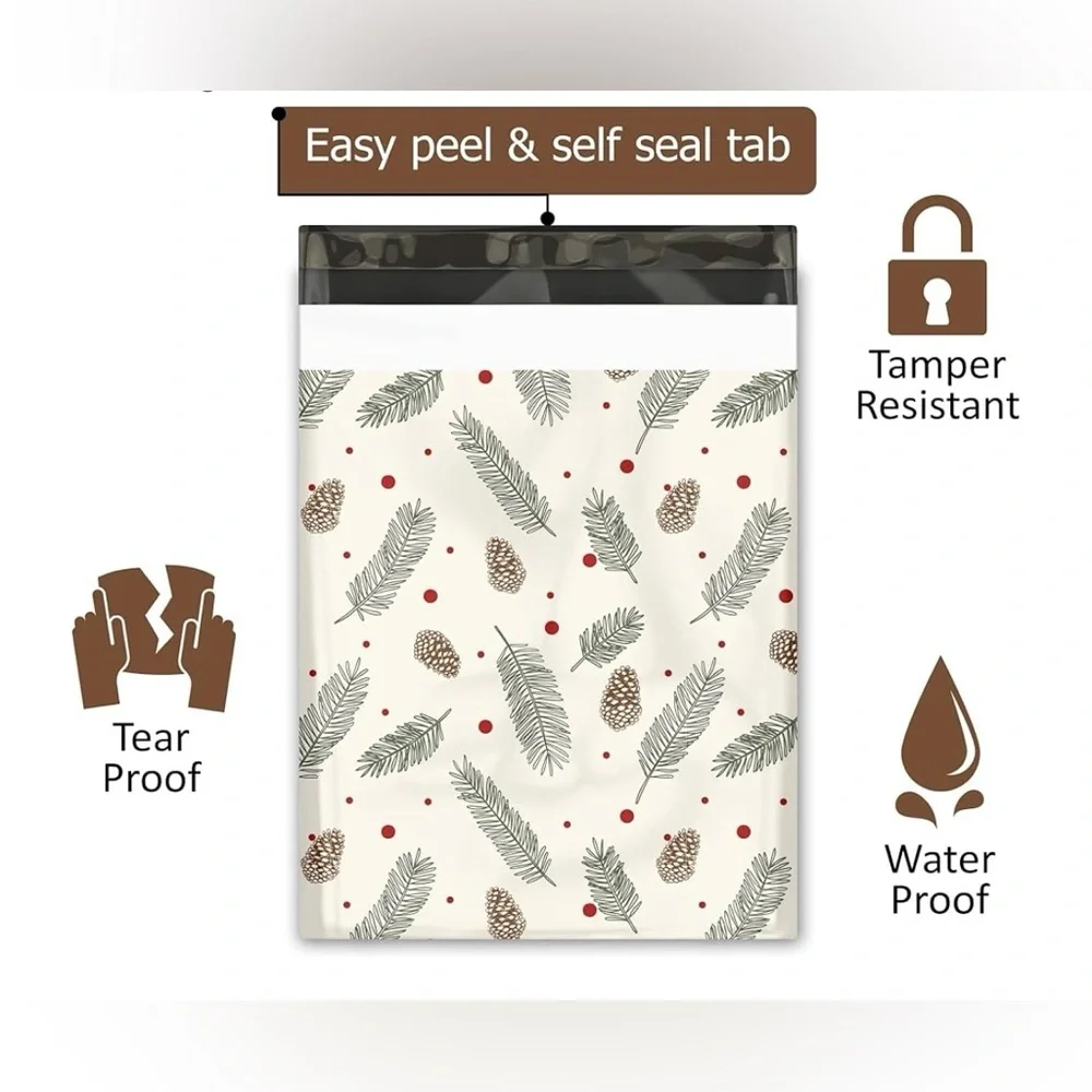 Christmas Pinecone 20 poly mailers size 10 x 13